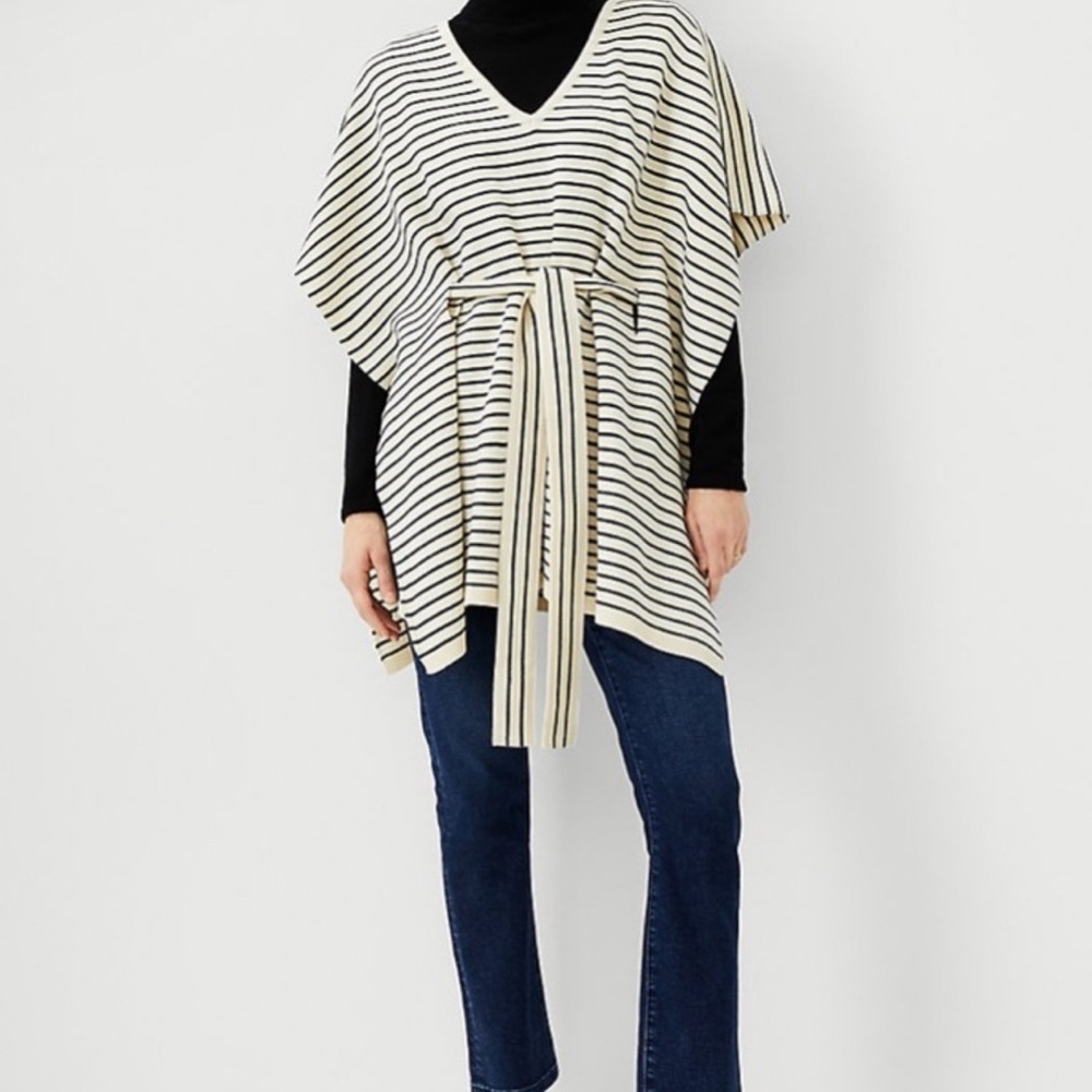 Ann Taylor Striped Poncho/Wrap